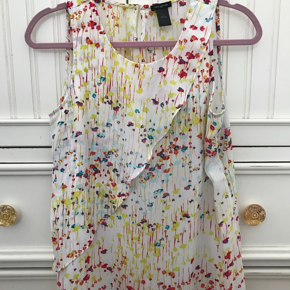 Ann Taylor Bright Floral Tank Top Size Small